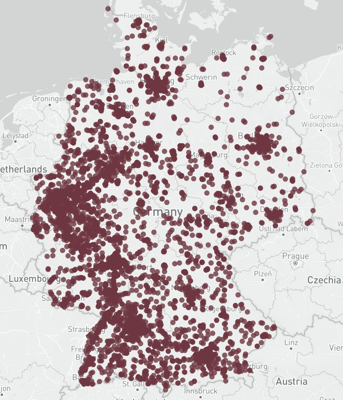 largest companies in germany on map