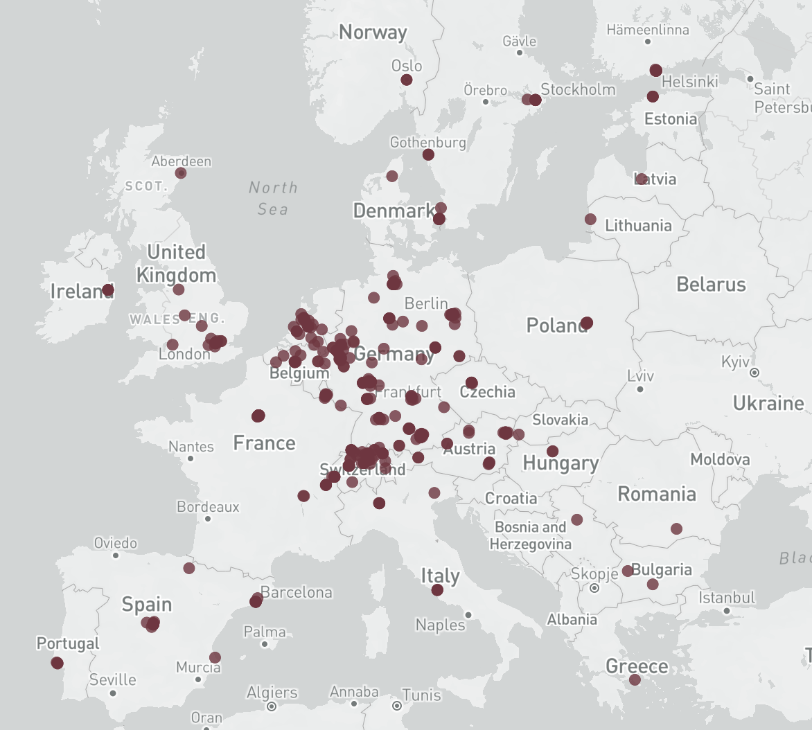 Map Residential investors Europe