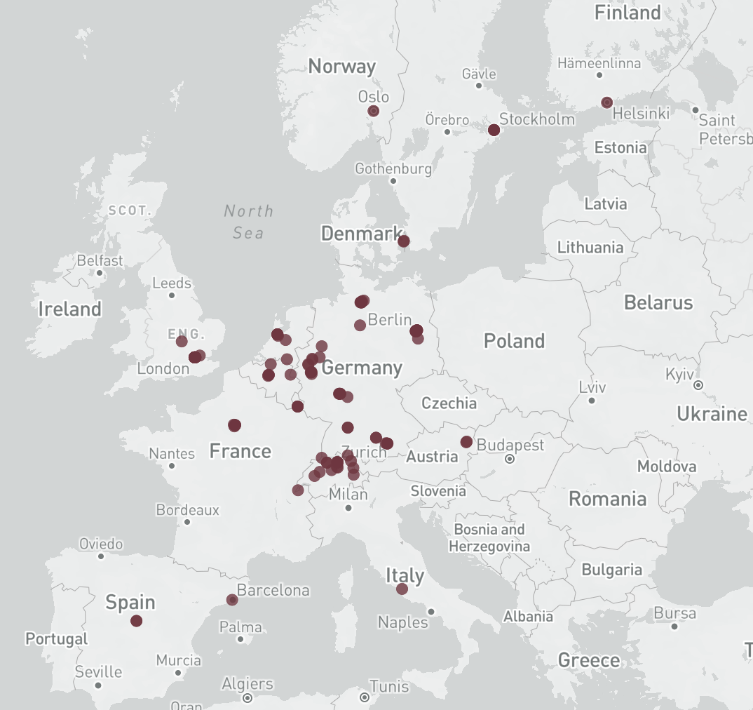 Map healthcare investors Europe